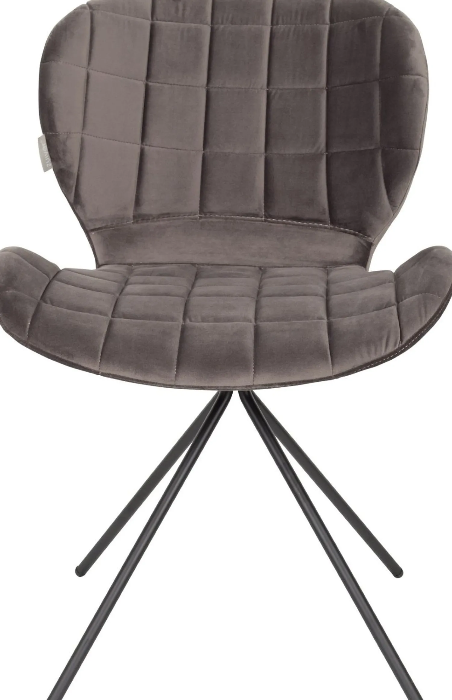 Eetkamerstoelen Zonder Armleuning-Zuiver OMG velvet (set van 2) Eetkamerstoel Grey