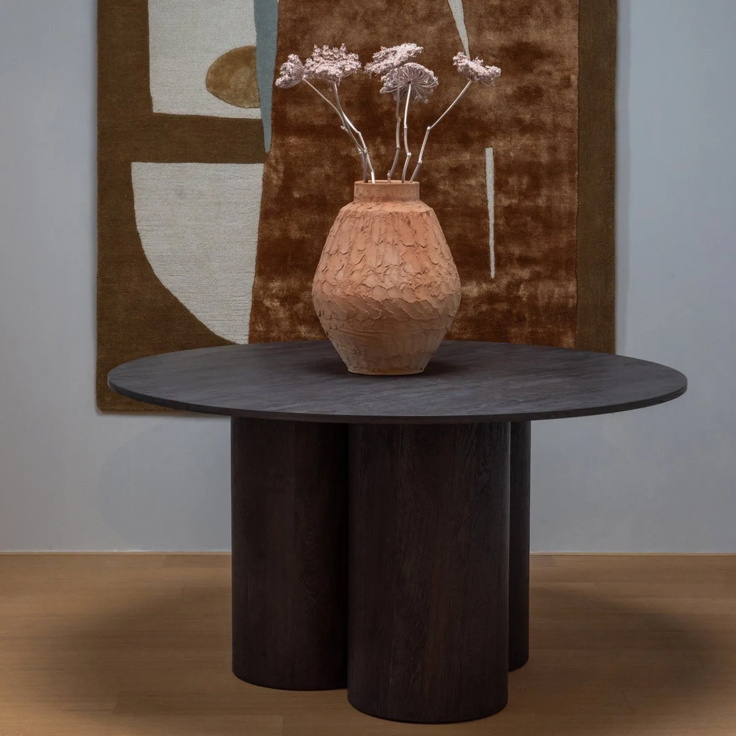 Ronde Eettafels-WOOOD Oona Eettafel Dark Brown