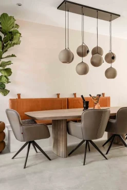 Glazen Hanglampen|Glazen Hanglampen-Eijerkamp Collectie Orb Saturn Hanglamp Zwart, Taupe