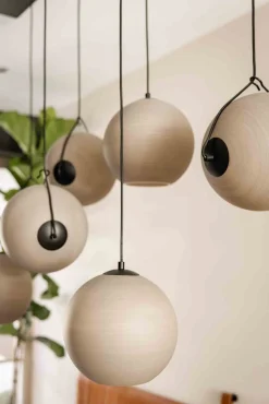 Glazen Hanglampen|Glazen Hanglampen-Eijerkamp Collectie Orb Saturn Hanglamp Zwart, Taupe