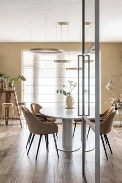 Houten Eettafels|Ovale Eettafels-Metaform Orfis Eettafel Bruin
