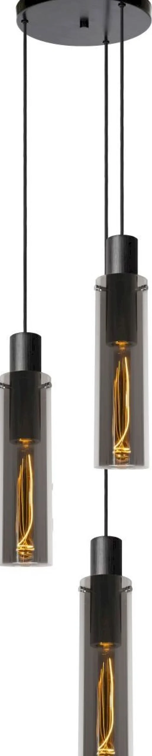 Glazen Hanglampen|Glazen Hanglampen-Lucide Orlando Hanglamp Zwart