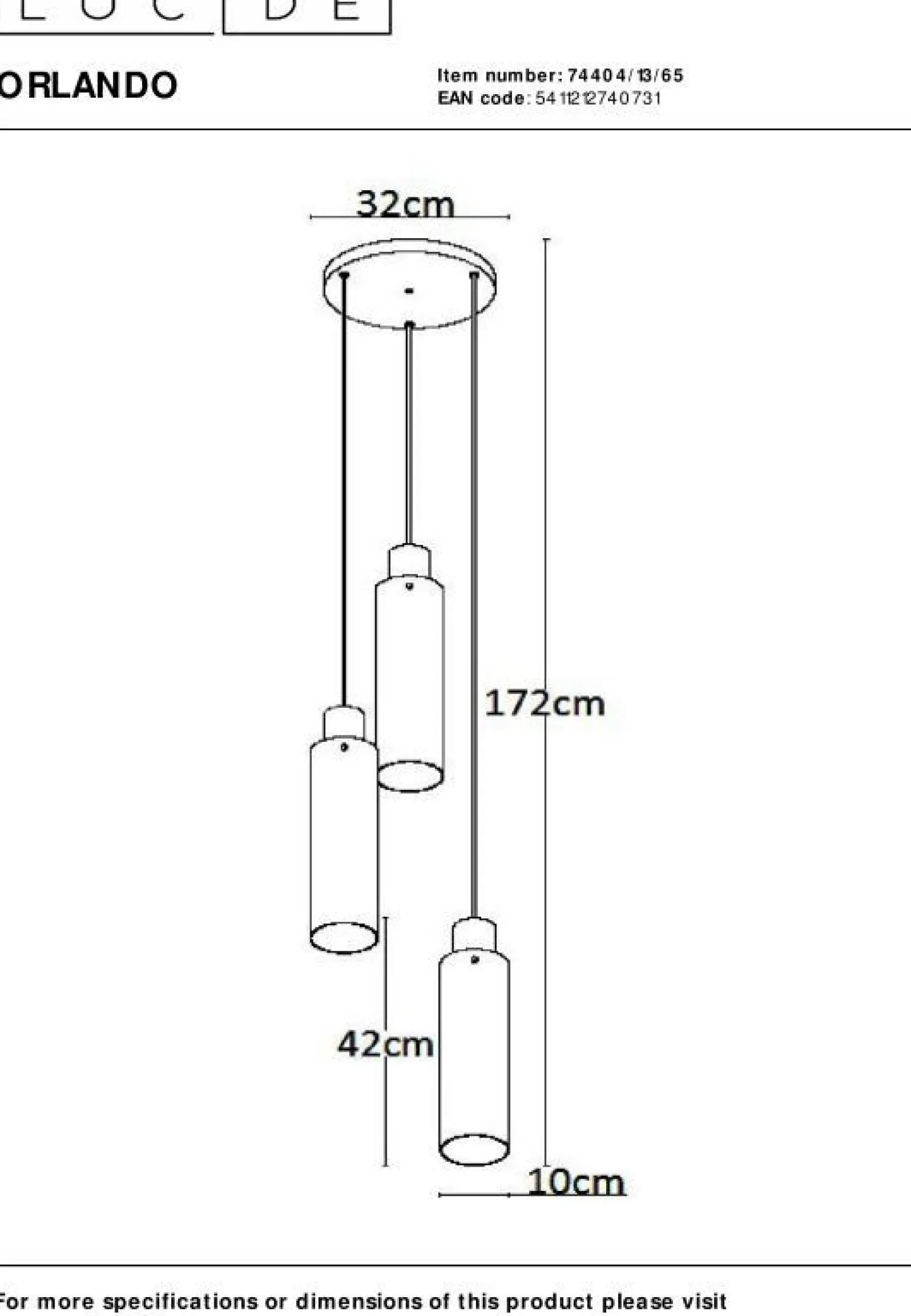 Glazen Hanglampen|Glazen Hanglampen-Lucide Orlando Hanglamp Zwart
