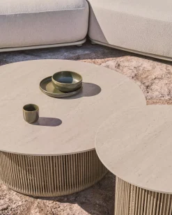 Tuintafels-Kave Home Orosei Outdoor Salontafel Ecru, Beige, Naturel