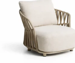 Tuinstoelen-Kave Home Osani Outdoor Fauteuil Ecru, Taupe