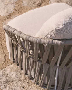 Tuinstoelen-Kave Home Osani Outdoor Fauteuil Ecru, Taupe