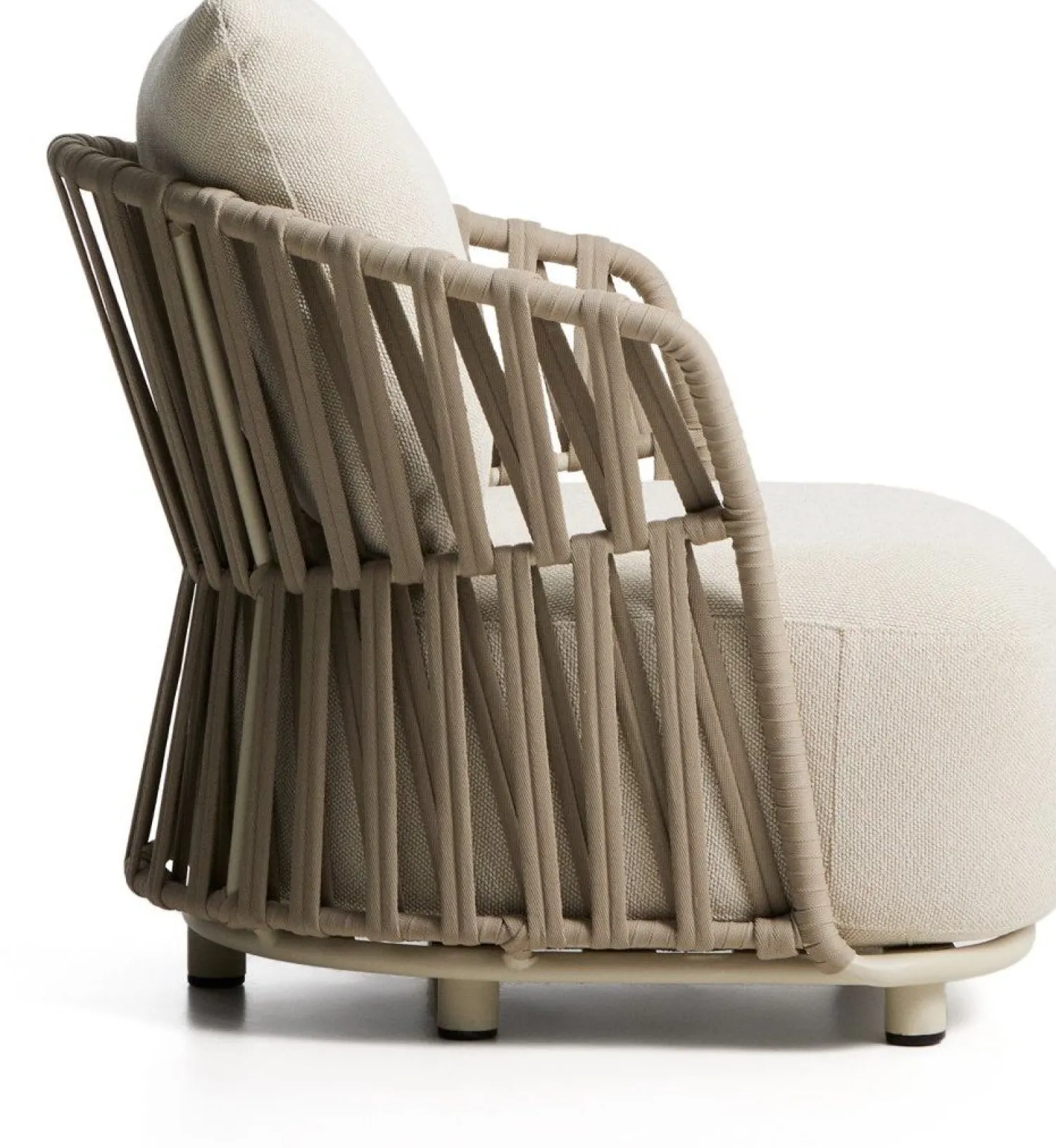 Tuinstoelen-Kave Home Osani Outdoor Fauteuil Ecru, Taupe