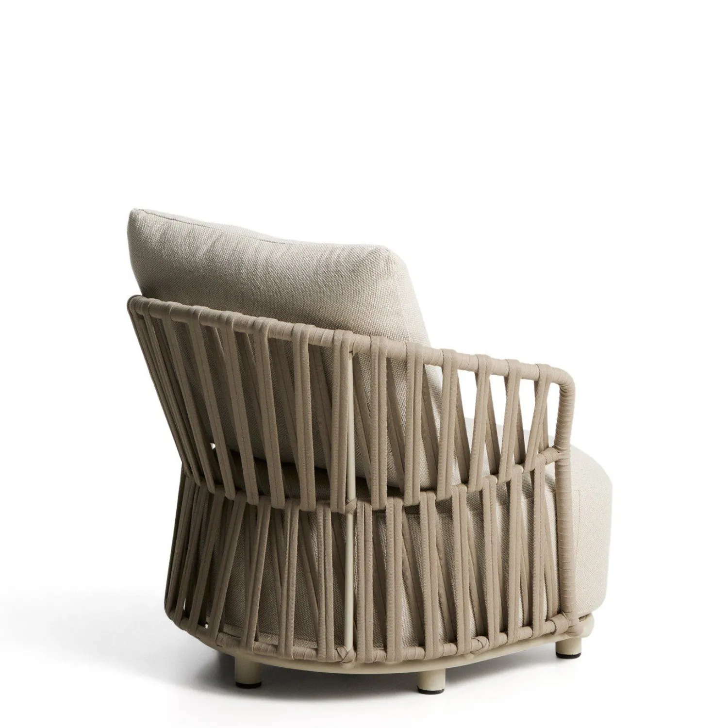 Tuinstoelen-Kave Home Osani Outdoor Fauteuil Ecru, Taupe
