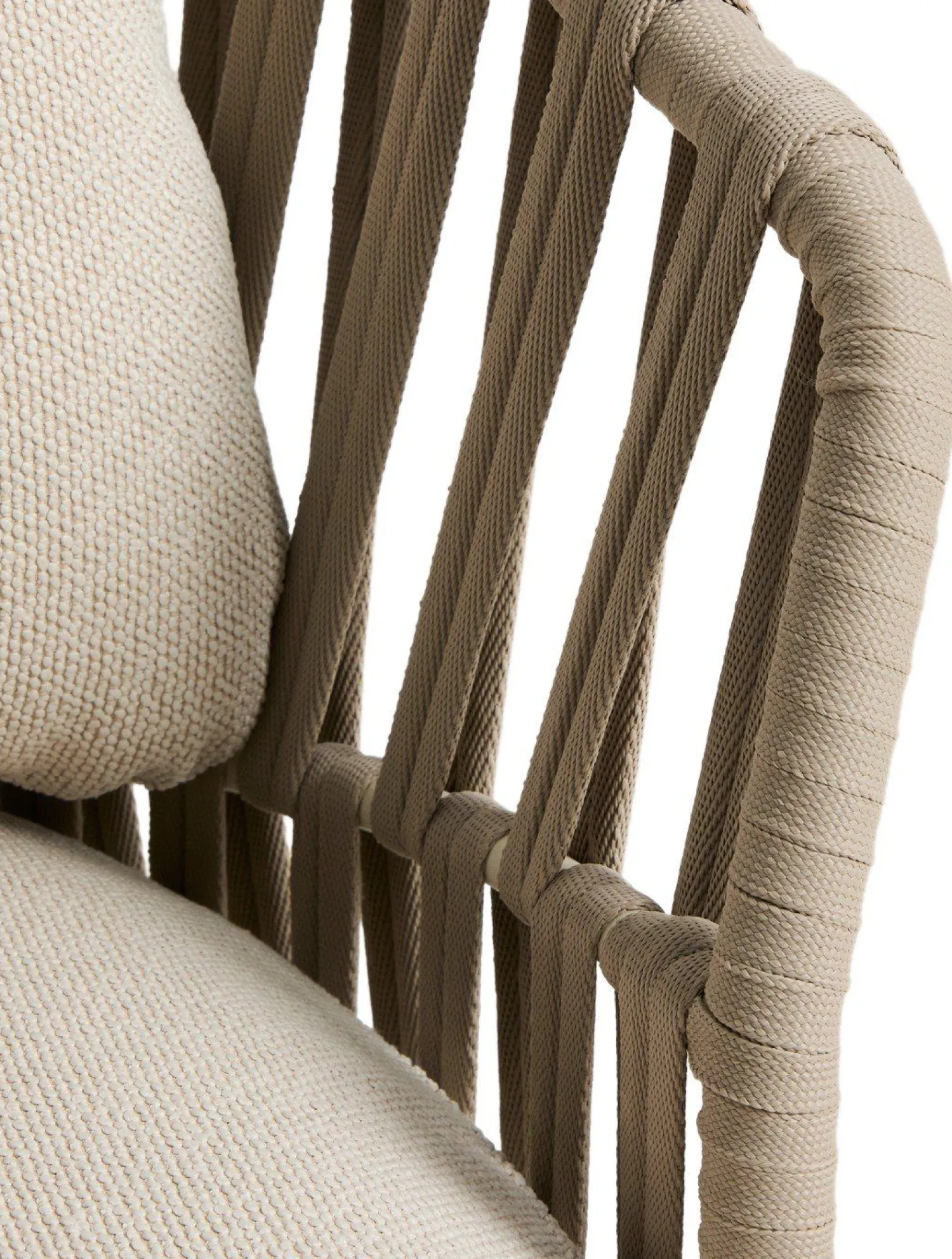 Tuinstoelen-Kave Home Osani Outdoor Fauteuil Ecru, Taupe