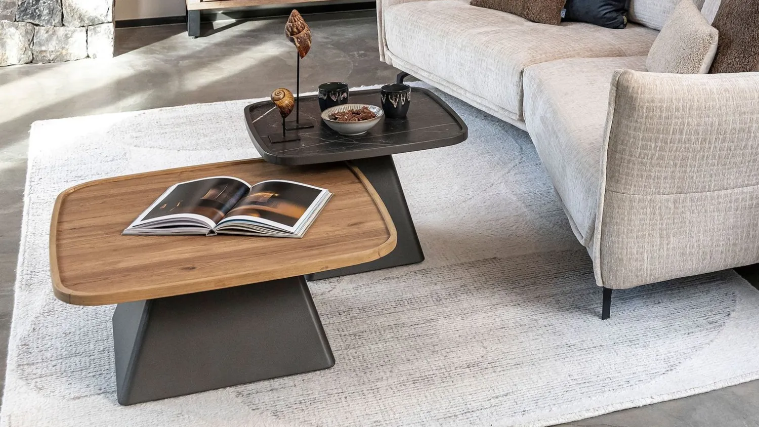 Vierkante Salontafels-Henders en Hazel Oskar Salontafel Onyx