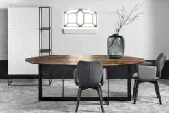 Houten Eettafels|Ovale Eettafels-Interstar Ovaal Eettafel Bruin