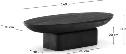 Houten Salontafels-Kave Home Ovak Salontafel Zwart