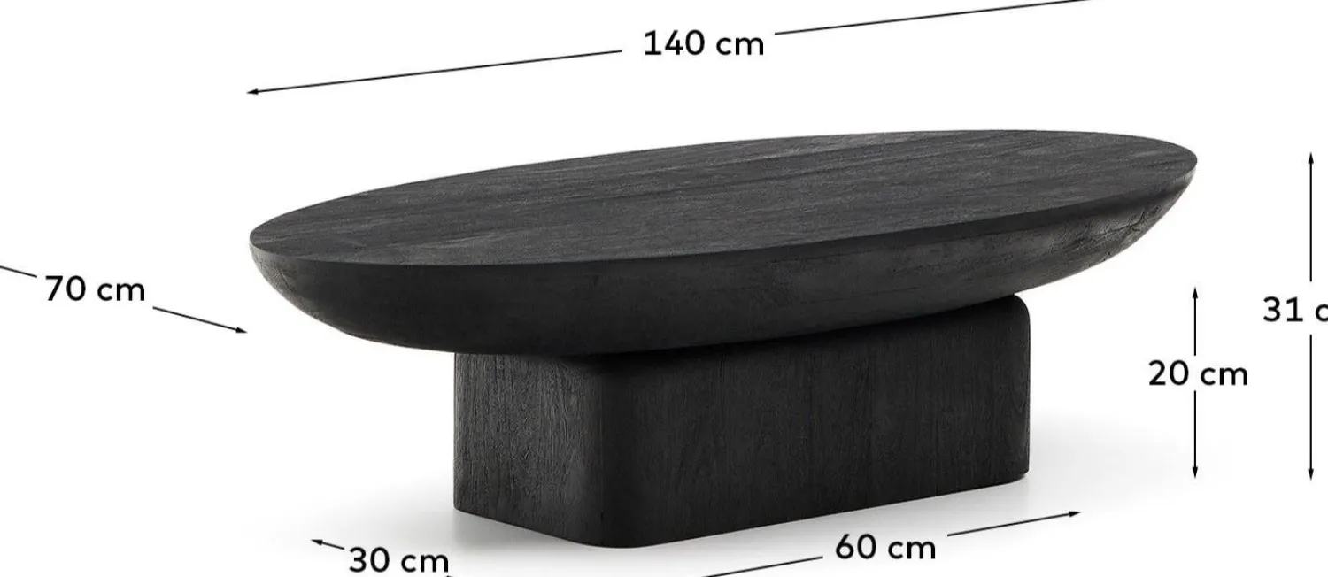 Houten Salontafels-Kave Home Ovak Salontafel Zwart