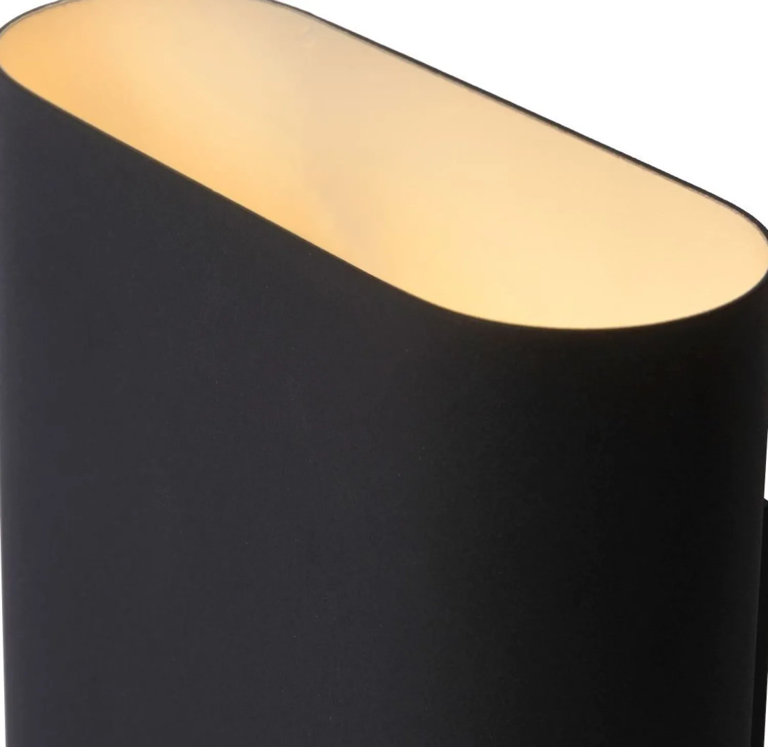 Wandlampen|Wandlampen-Lucide Ovalis Wandlamp Zwart