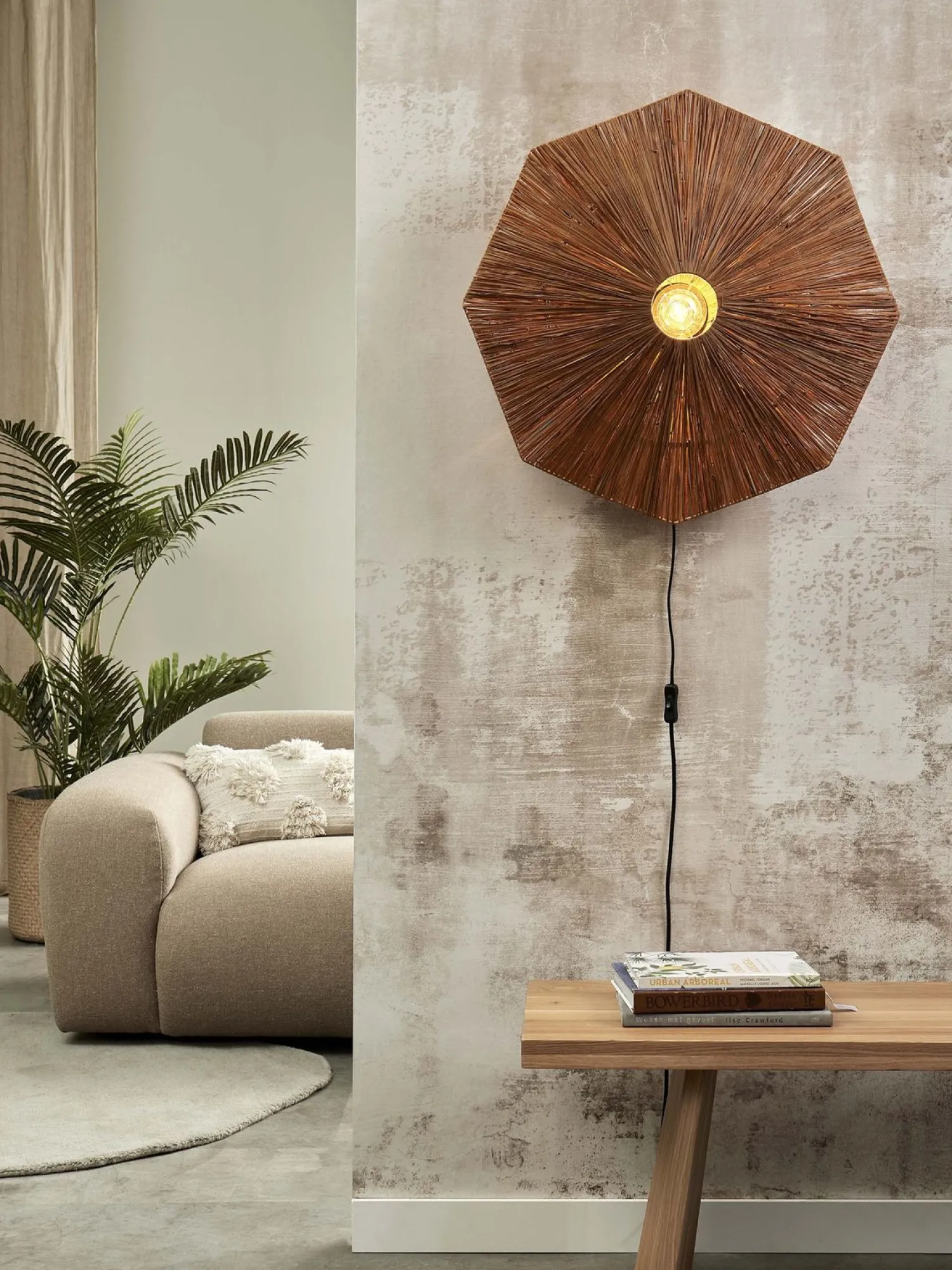 Wandlampen|Wandlampen-Good&Mojo Panama L Wandlamp Brown