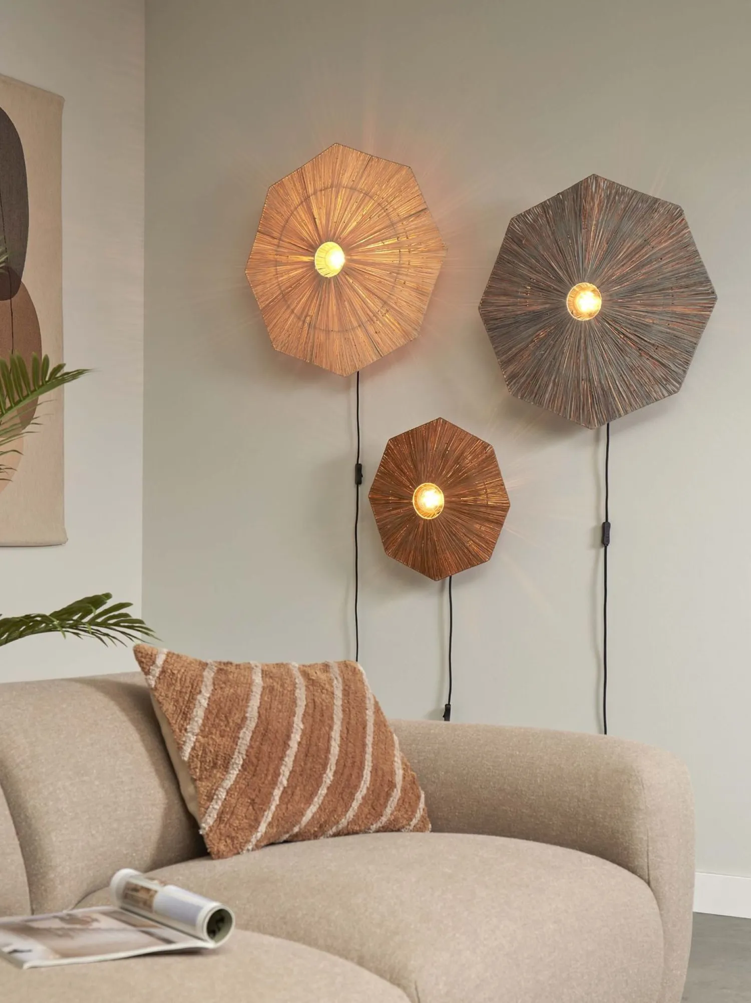 Wandlampen|Wandlampen-Good&Mojo Panama L Wandlamp Natural