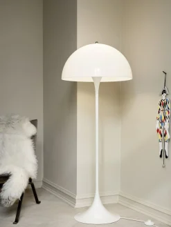 Design Vloerlampen|Vloerlampen-Louis Poulsen Panthella Vloerlamp White Opal