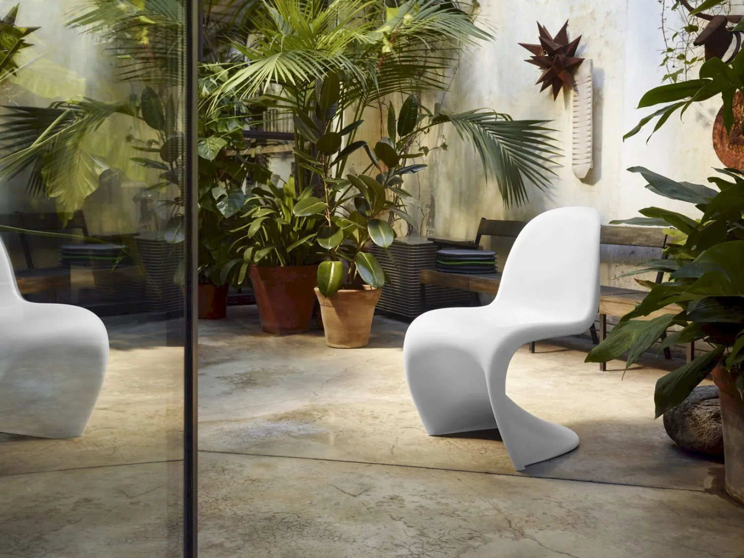 Design Stoelen|Eetkamerstoelen Zonder Armleuning-Vitra Panton Eetkamerstoel Wit