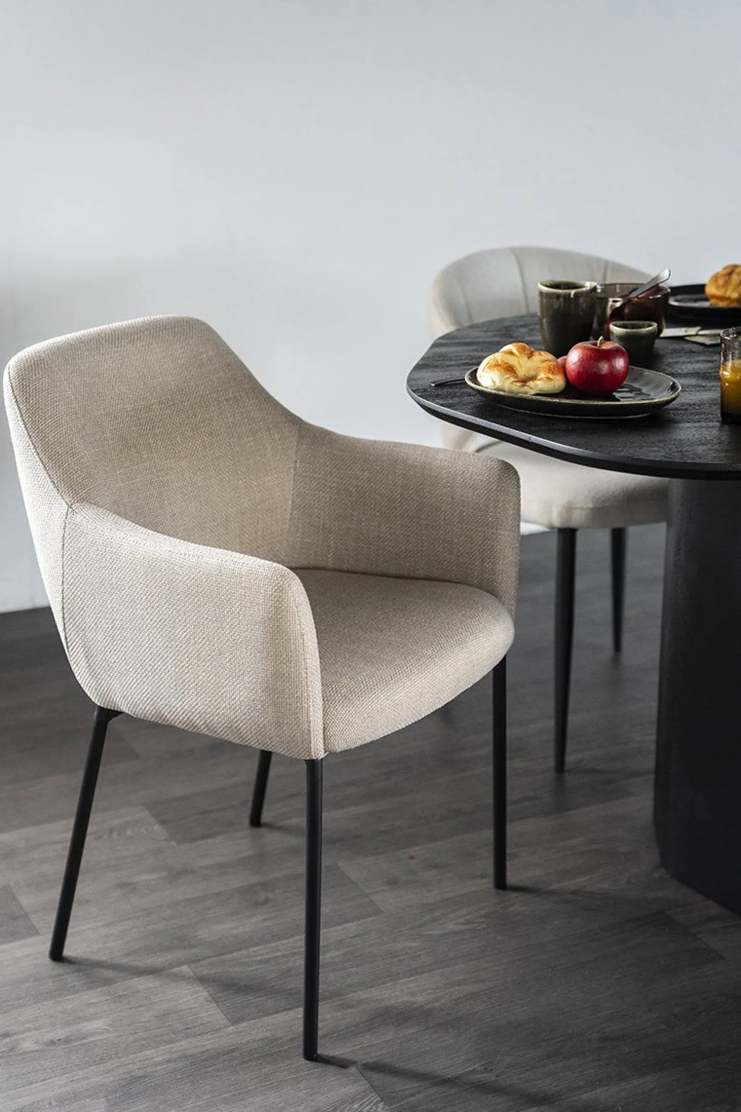 Eetkamerstoelen Met Armleuning-Eleonora Paul Armstoel Taupe