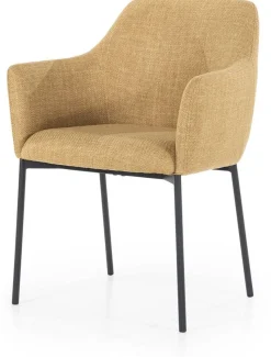 Eetkamerstoelen Met Armleuning-Eleonora Paul Armstoel Mosterd