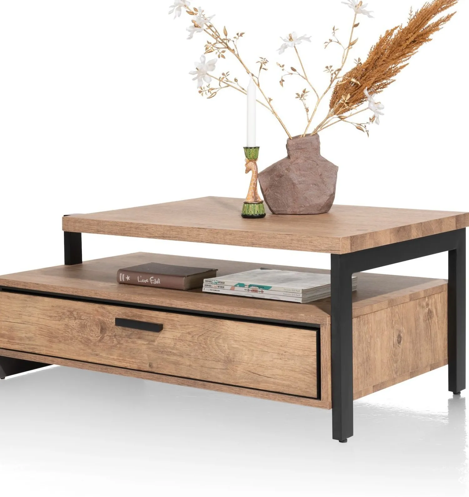 Houten Salontafels-Henders en Hazel Pavarotti Salontafel Naturel