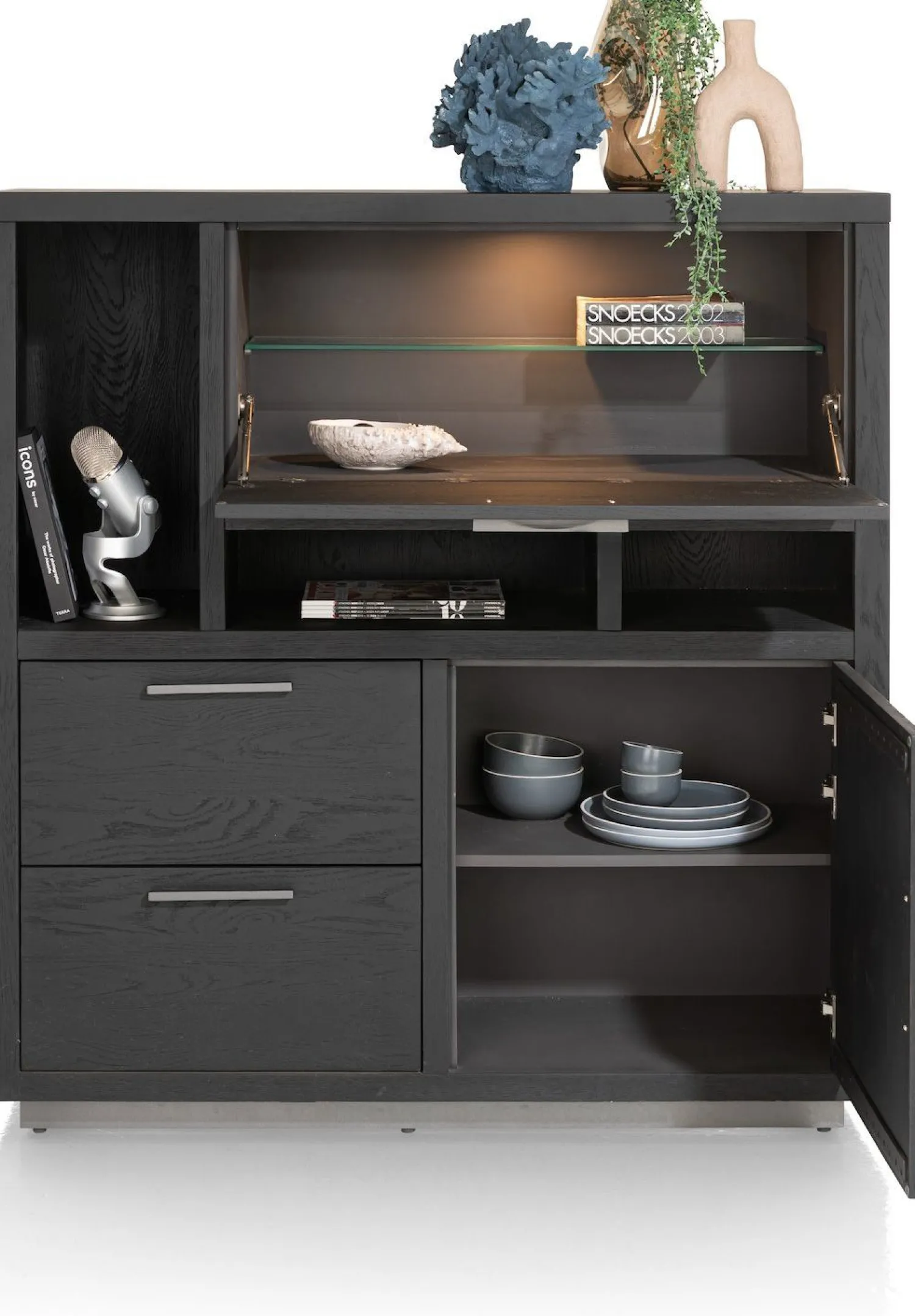 Opbergkasten|Opbergkasten-Henders en Hazel Pavie Highboard Castle Black