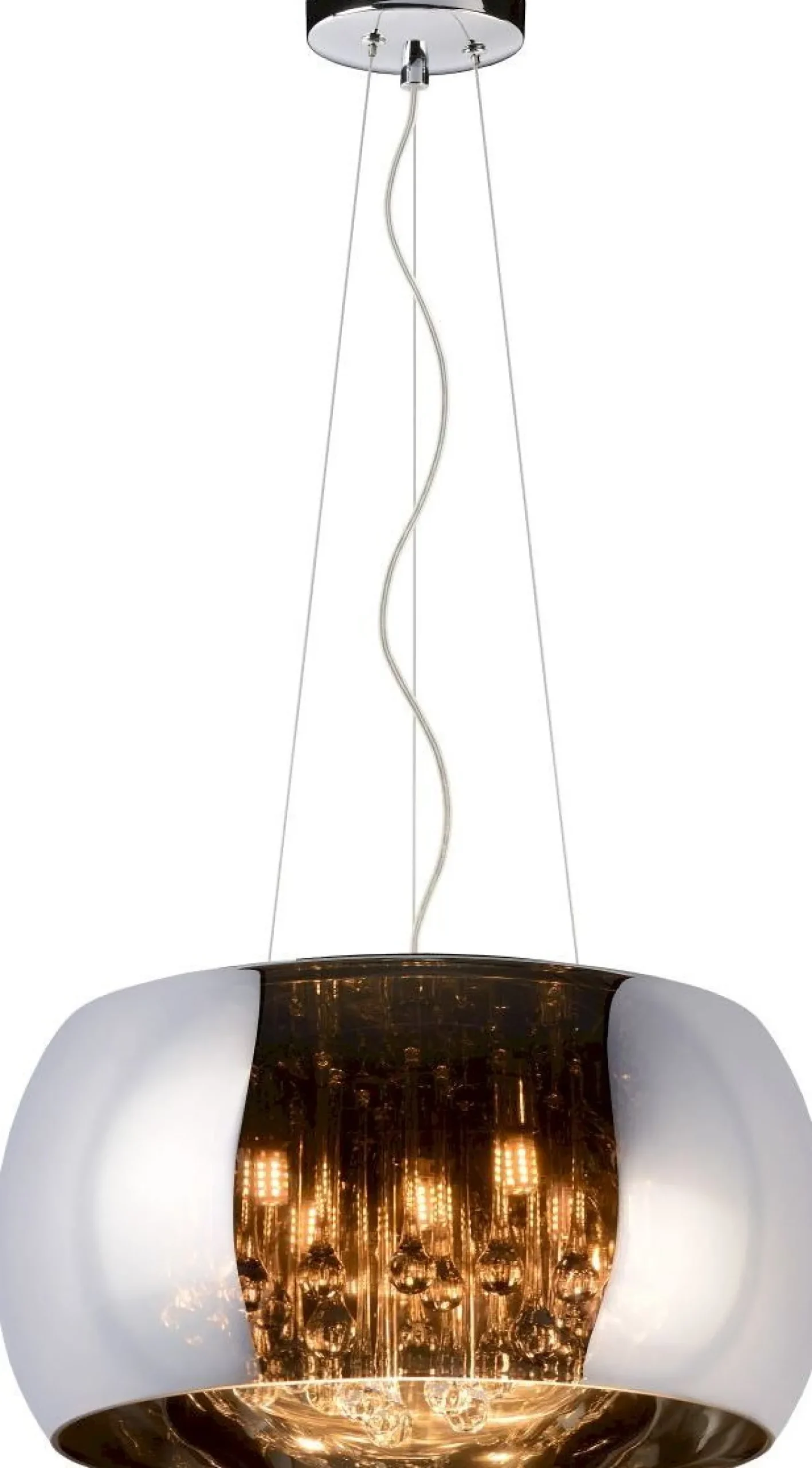 Glazen Hanglampen|Glazen Hanglampen-Lucide Pearl Hanglamp Chroom