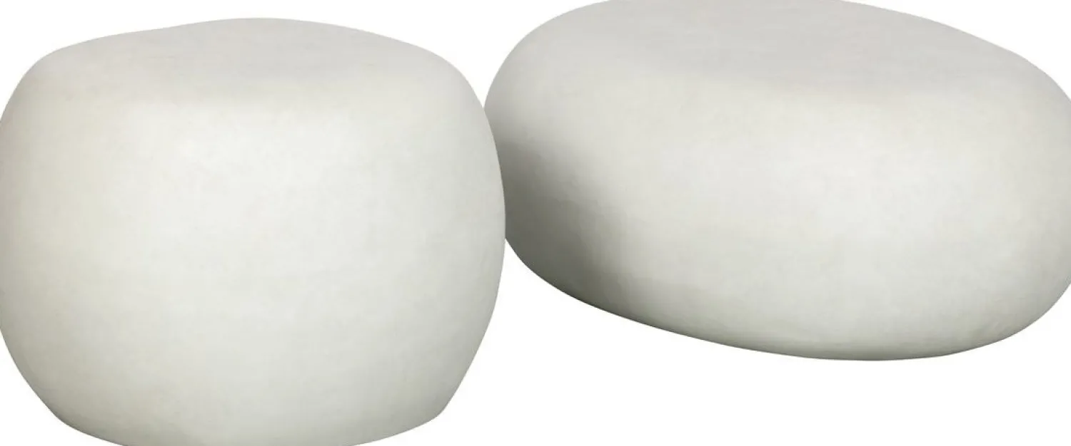 Ronde Bijzettafels-vtwonen Pebble Bijzettafel White