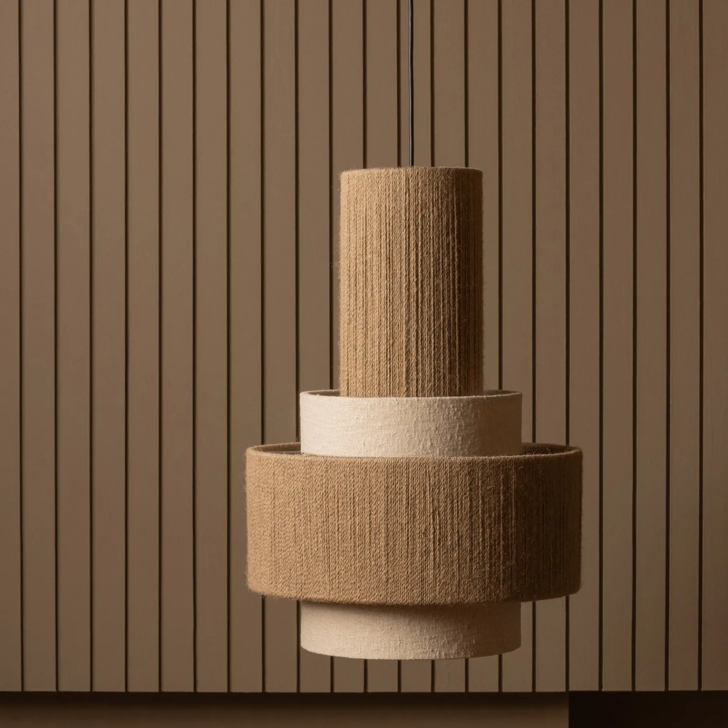 Hanglampen|Hanglampen-WOOOD Pelle Hanglamp Naturel