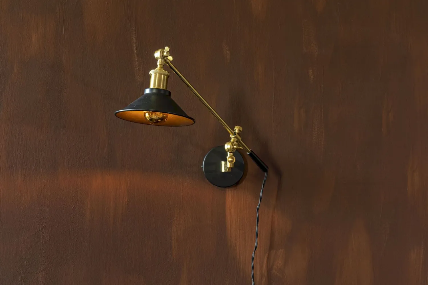 Industriële Wandlampen|Wandlampen-Dutchbone Penelope Wandlamp Black
