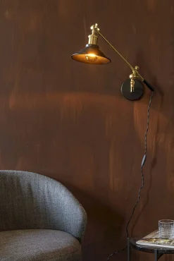 Industriële Wandlampen|Wandlampen-Dutchbone Penelope Wandlamp Black