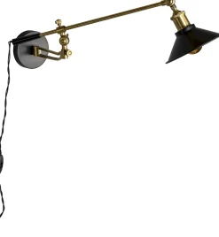 Industriële Wandlampen|Wandlampen-Dutchbone Penelope Wandlamp Black