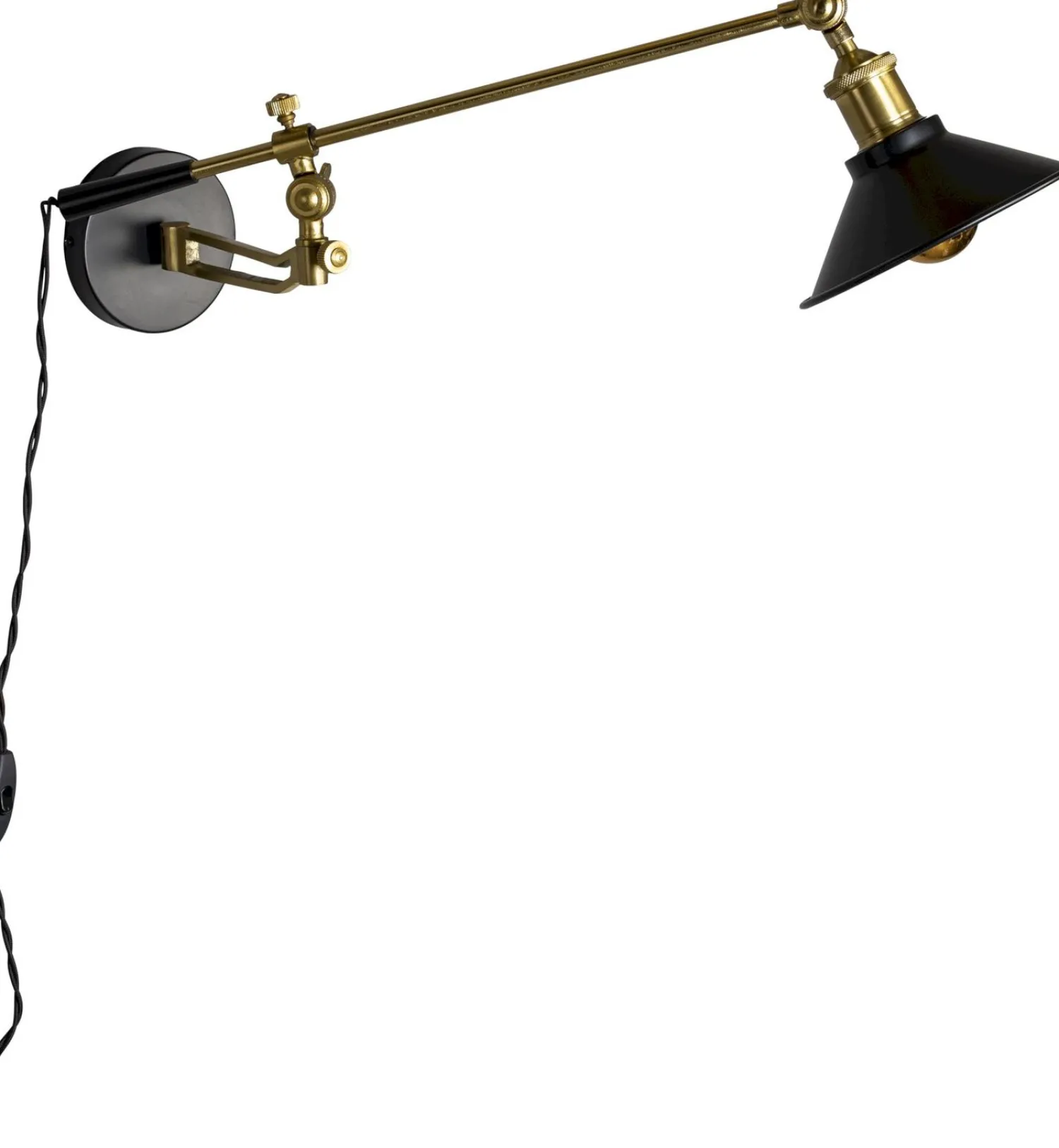 Industriële Wandlampen|Wandlampen-Dutchbone Penelope Wandlamp Black