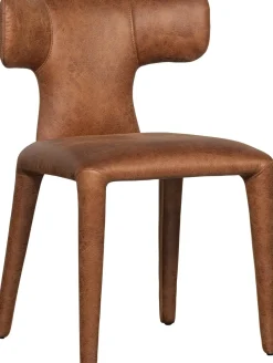 Eetkamerstoelen Zonder Armleuning-WOOOD Permit Eetkamerstoel Cognac