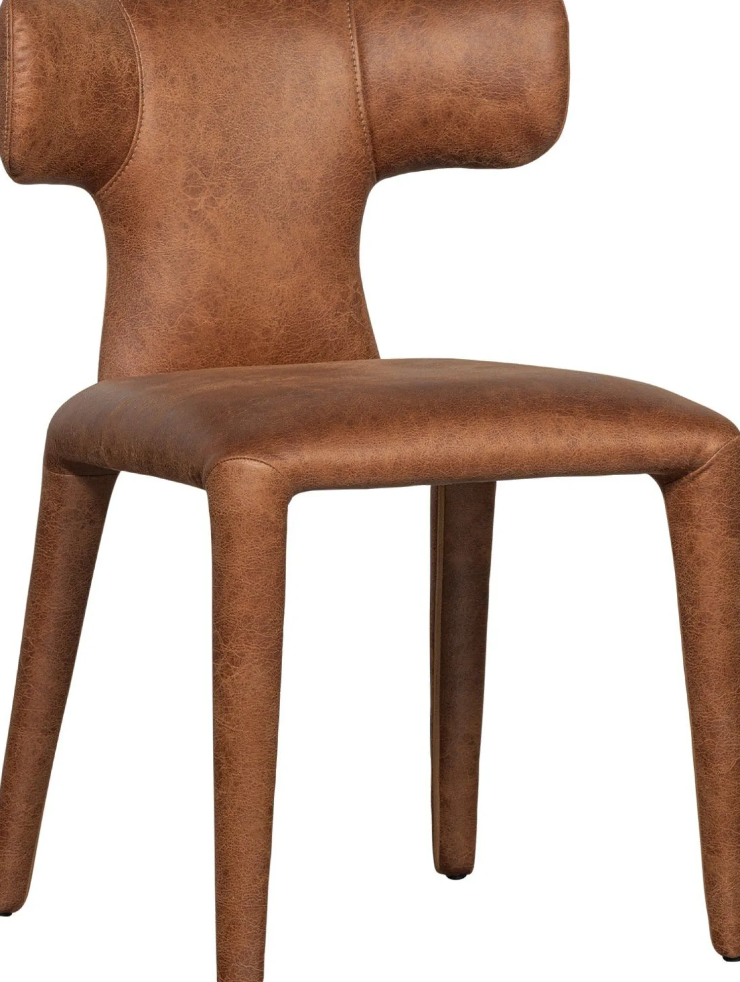 Eetkamerstoelen Zonder Armleuning-WOOOD Permit Eetkamerstoel Cognac
