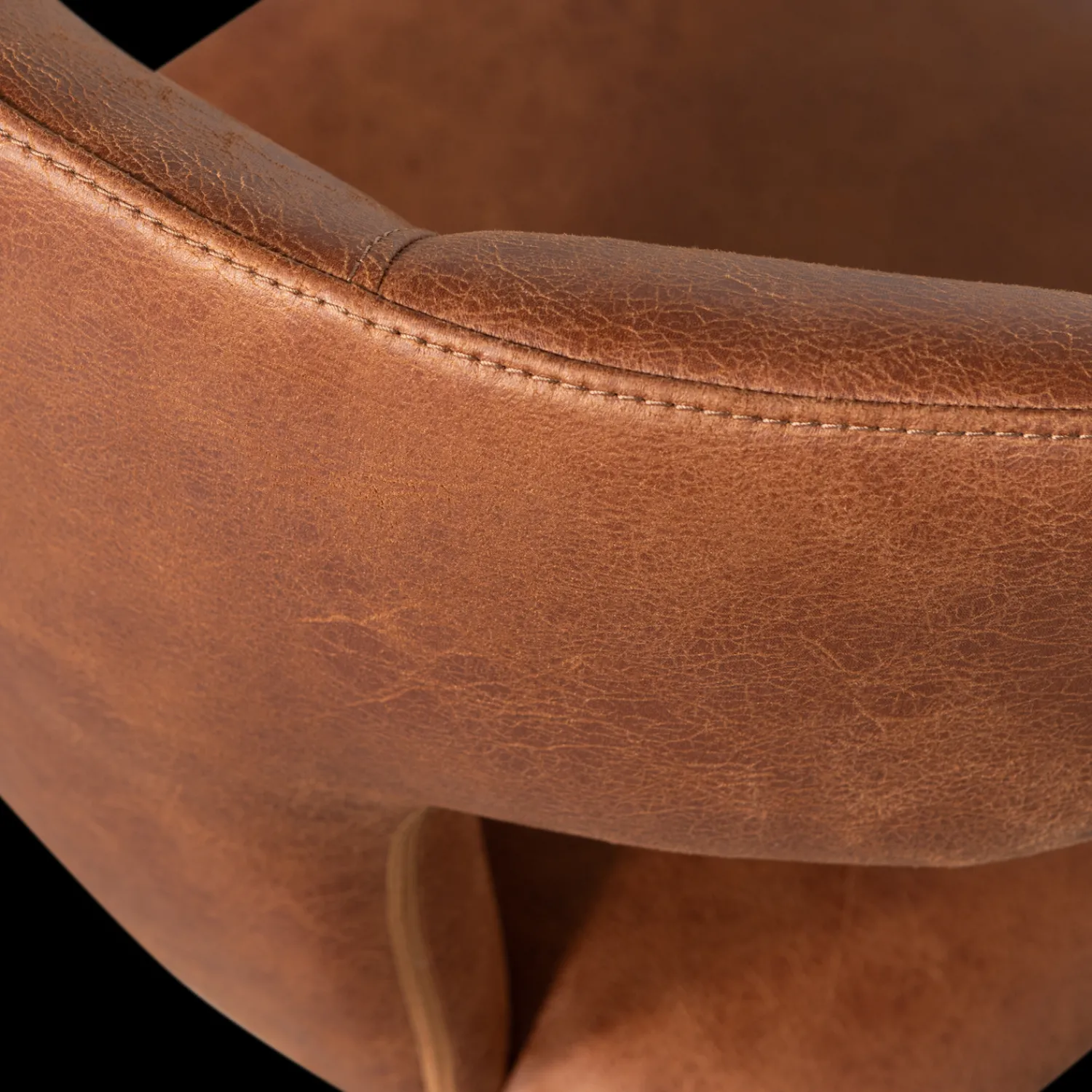 Eetkamerstoelen Zonder Armleuning-WOOOD Permit Eetkamerstoel Cognac