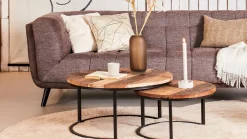 Vloerkleden|Ronde Vloerkleden-Trendhopper Perry Rond Vloerkleed Taupe
