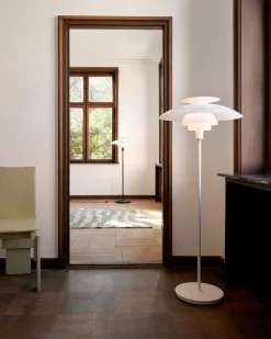 Design Vloerlampen|Vloerlampen-Louis Poulsen PH 80 Vloerlamp Opal White