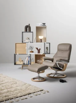 Relaxfauteuils-Stressless Philip M Relaxfauteuil + Hocker Greige
