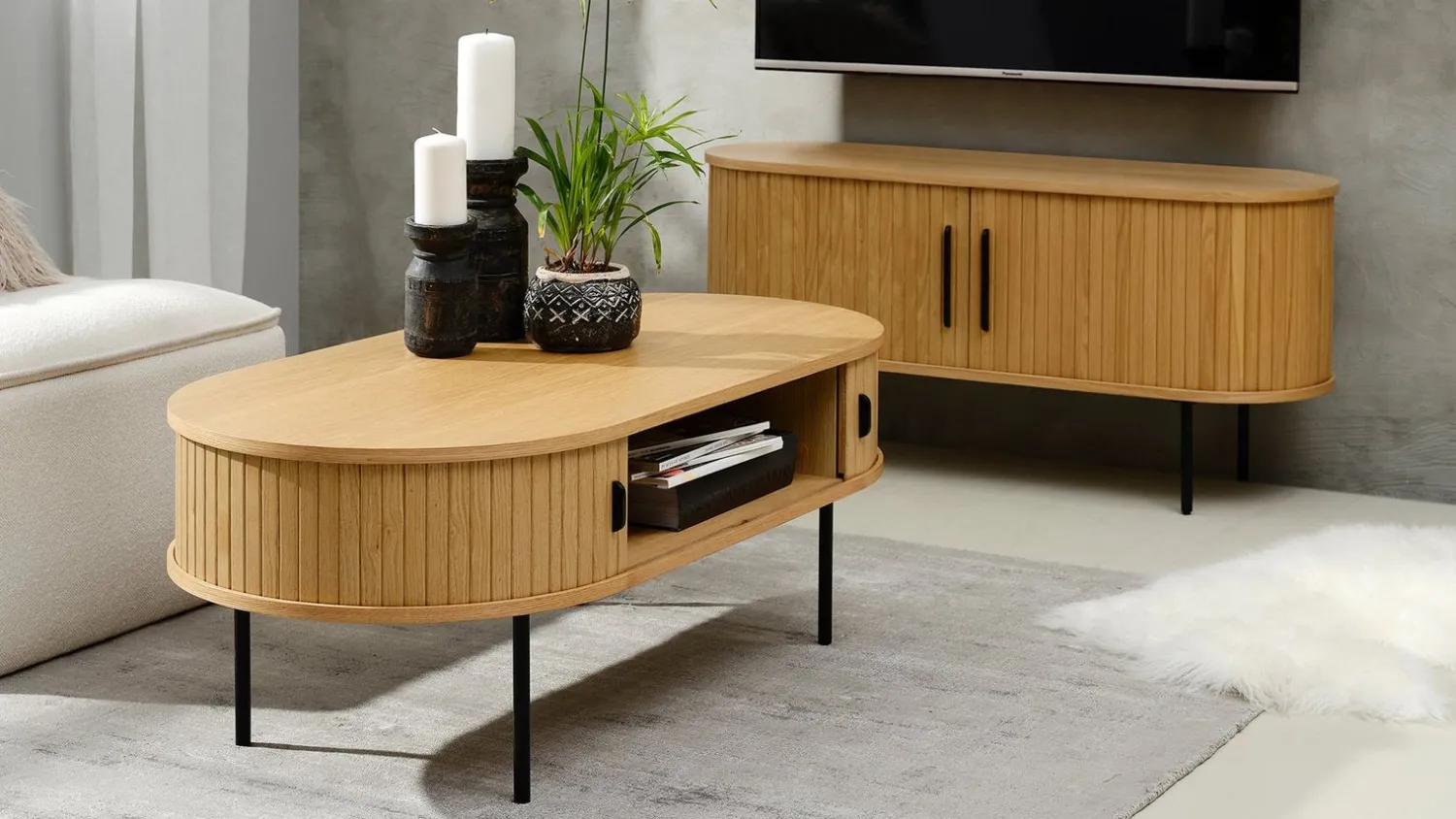 Ovale Salontafels-Eijerkamp Collectie Philou Salontafel Natural Oak