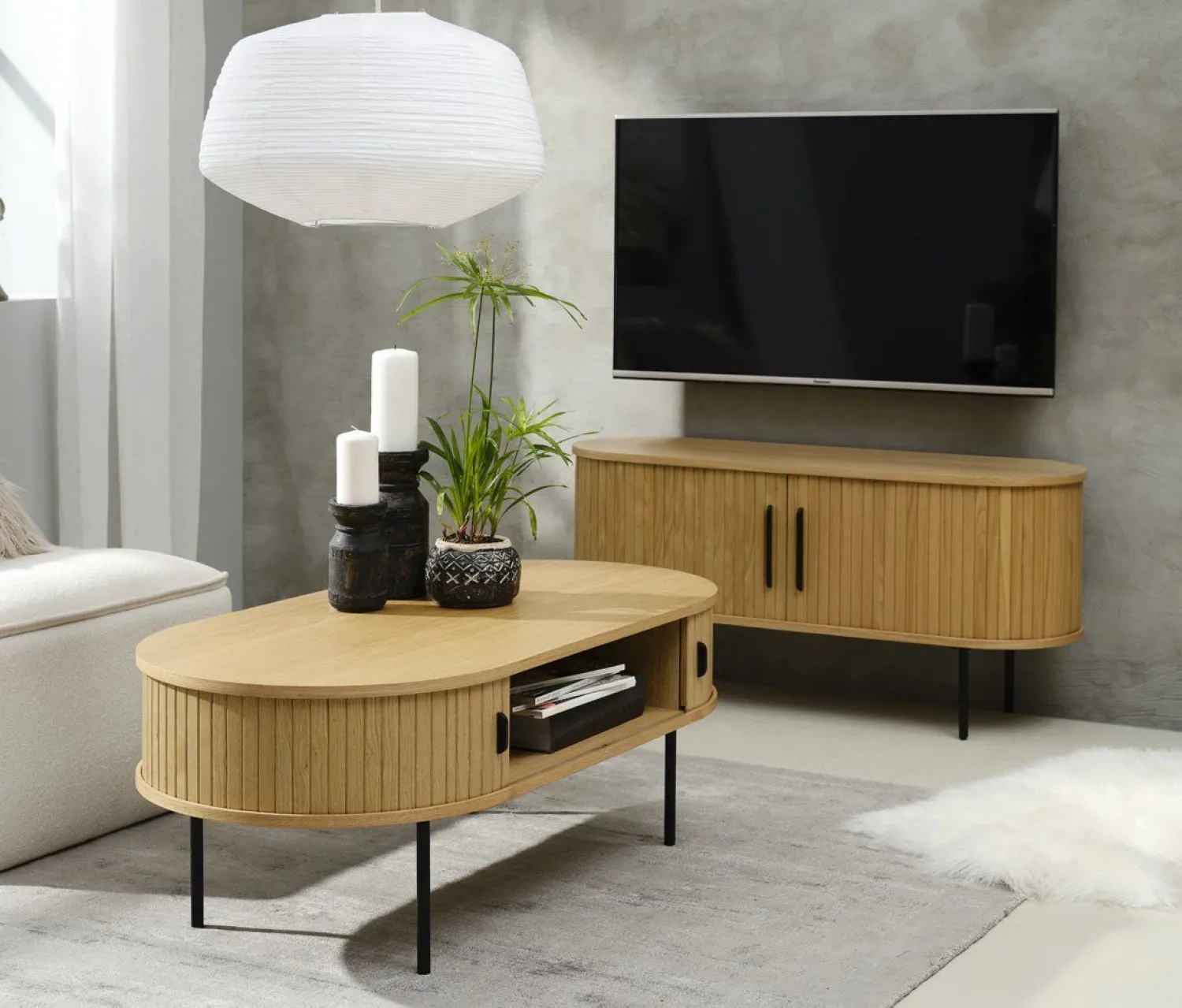 Ovale Salontafels-Eijerkamp Collectie Philou Salontafel Natural Oak