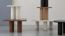 Houten Salontafels|Ronde Salontafels-Studio HENK Pillar Rond Salontafel Gerookt Gebeitst
