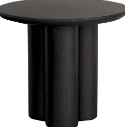 Houten Salontafels|Ronde Salontafels-Studio HENK Pillar Rond Salontafel Gerookt Gebeitst