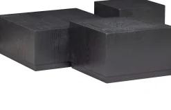 Houten Bijzettafels-WOOOD Pim Set van 3 Bijzettafels Black