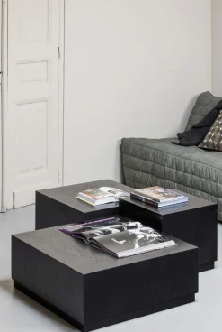 Houten Bijzettafels-WOOOD Pim Set van 3 Bijzettafels Black