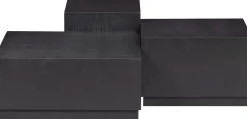 Houten Bijzettafels-WOOOD Pim Set van 3 Bijzettafels Black