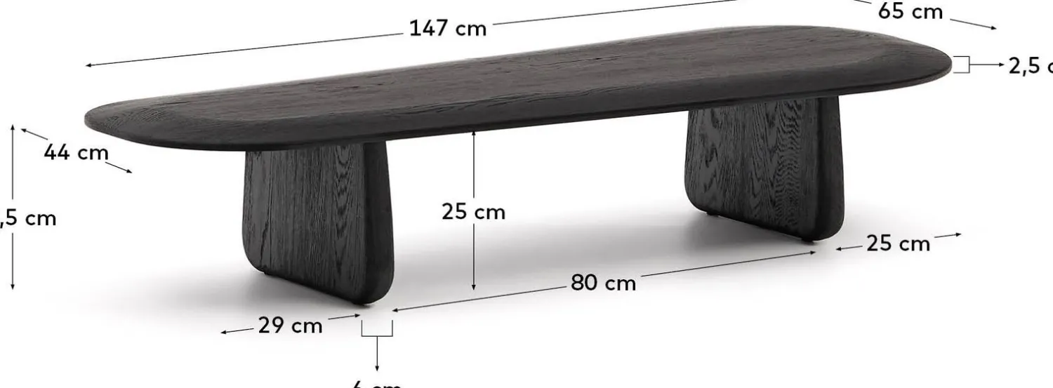 Organische Salontafels-Kave Home Pirita Salontafel Zwart