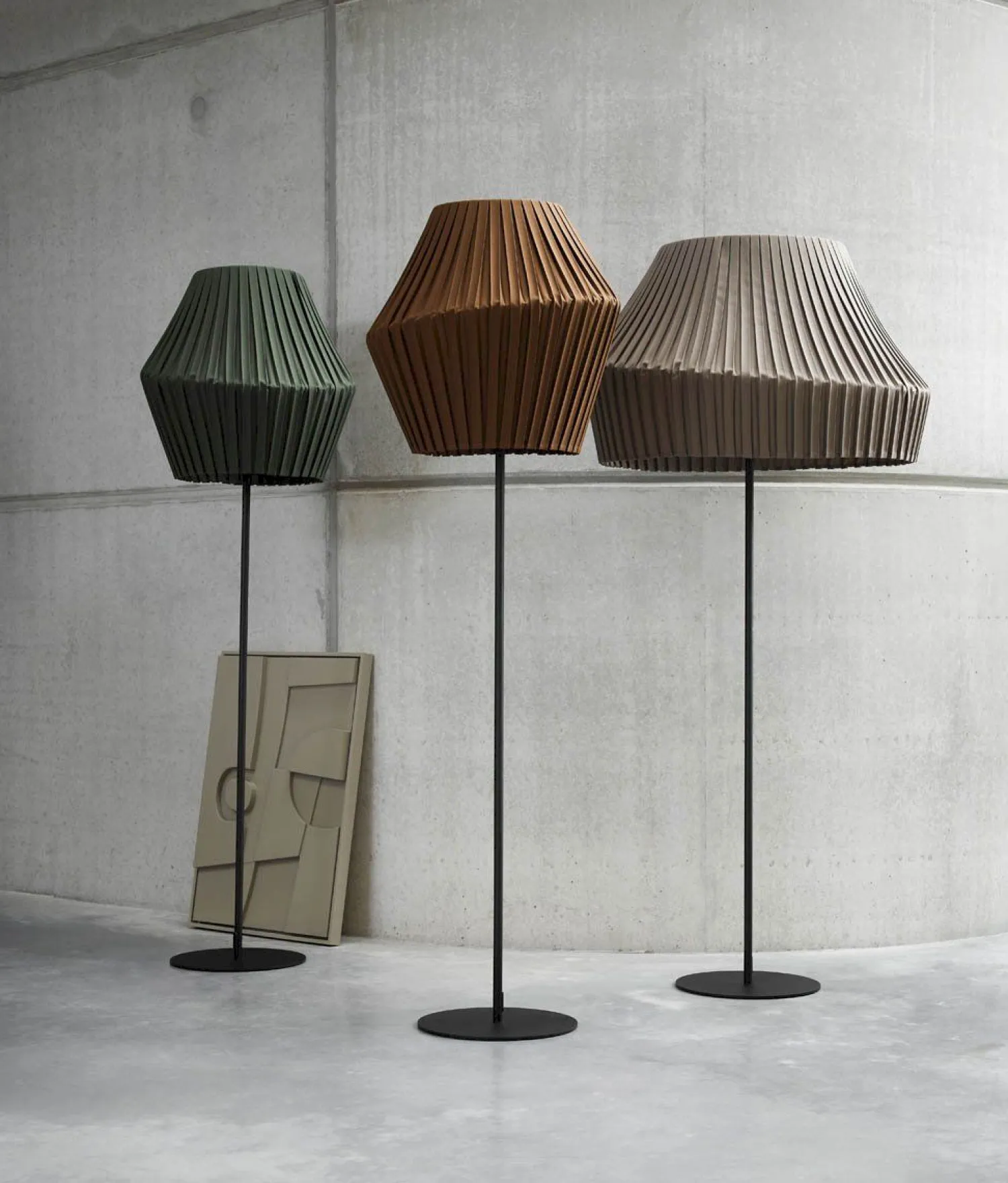 Design Vloerlampen|Vloerlampen-Hollands Licht Pleat 50 Vloerlamp Cinnamon Brown