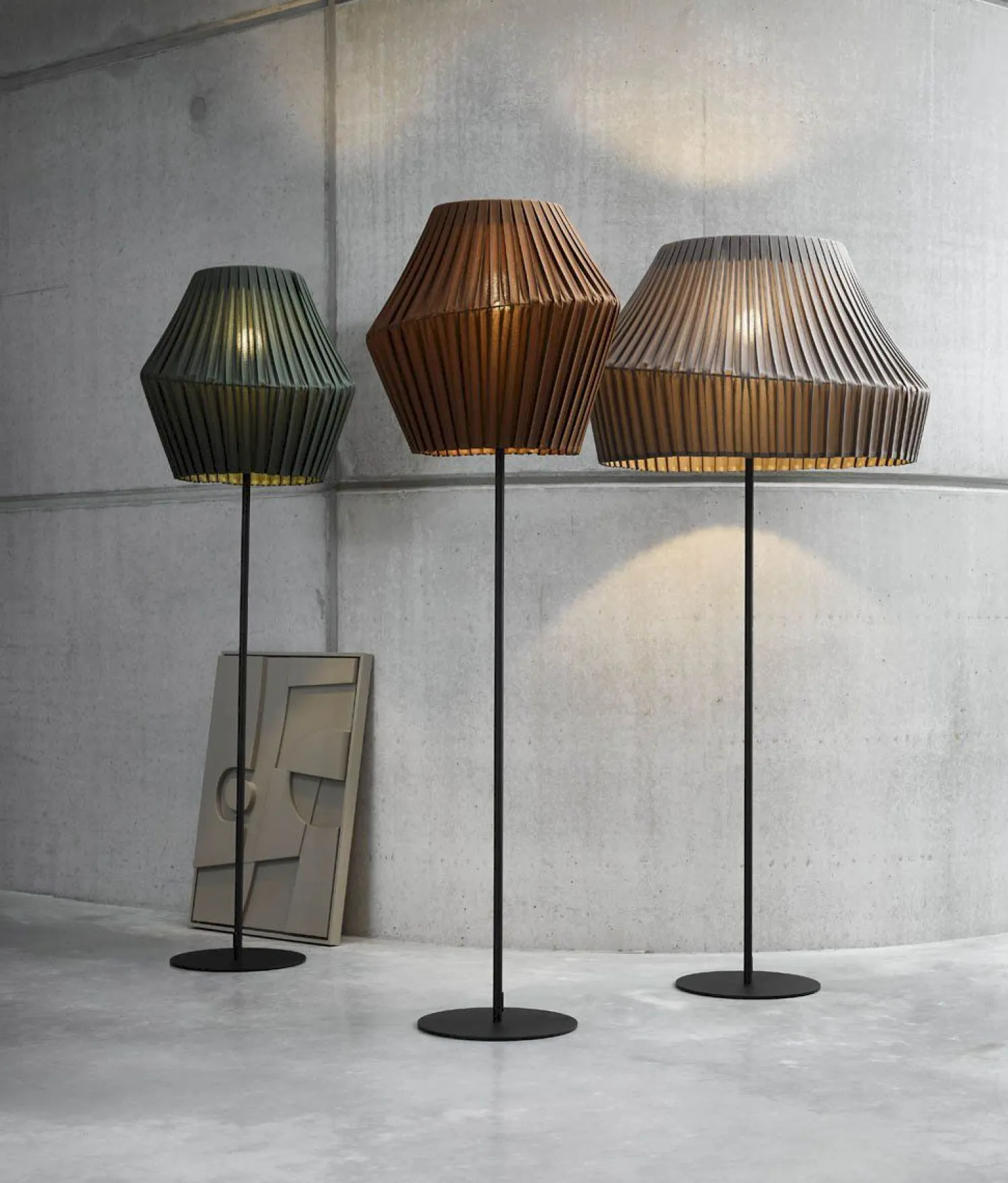 Design Vloerlampen|Vloerlampen-Hollands Licht Pleat 75 Vloerlamp Sand Taupe
