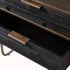 Nachtkastjes-WOOOD Polite Nachtkastje Antique Brass